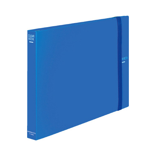 クリヤーブック替紙式Ｂ４横２６穴３０枚ポケット青画像