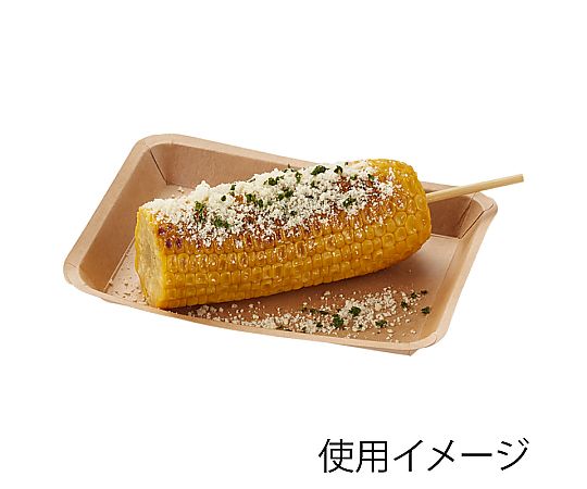 食品容器 クラフトフードトレー 12x17 50枚入 白色のクラフト素材でできたトレーが整然と並んでいる様子