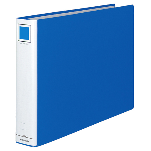 ﾁｭｰﾌﾞﾌｧｲﾙ(ｴｺ) 片開き A3ﾖｺ 500枚収容 50mmとじ 背幅65mm 青 1冊画像
