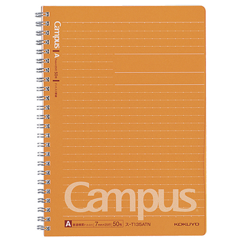 ｷｬﾝﾊﾟｽ ﾂｲﾝﾘﾝｸﾞﾉｰﾄ(ﾄﾞｯﾄ入り罫線) A5 A罫 50枚 1ｾｯﾄ(5冊)画像