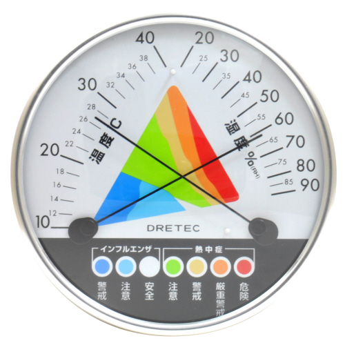 熱中症･ｲﾝﾌﾙｴﾝｻﾞ警告温湿度計 ﾎﾜｲﾄ 1個画像