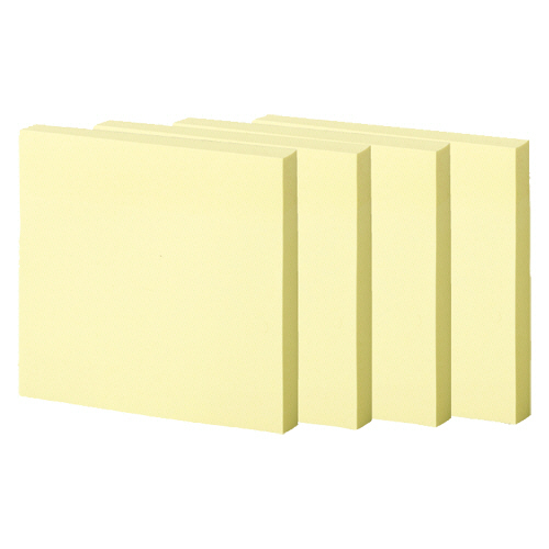 強粘着ふせん 75×75mm ﾊﾟｽﾃﾙｶﾗｰ･ｲｴﾛｰ 1ｾｯﾄ(30冊:10冊×3ﾊﾟｯｸ)画像