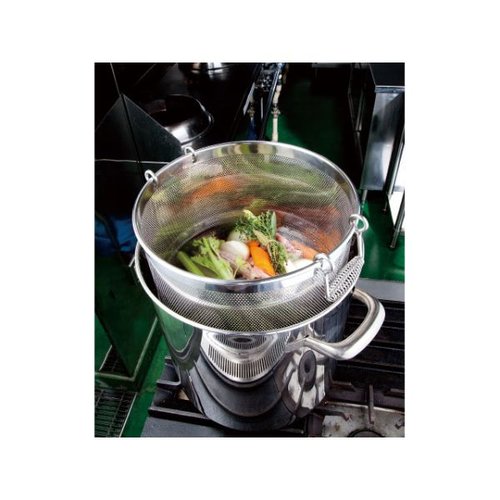 ザル UK スープ取りザル36cm YUKIWA 深い鍋からスープをすくい上げるスタイルの網状の器。