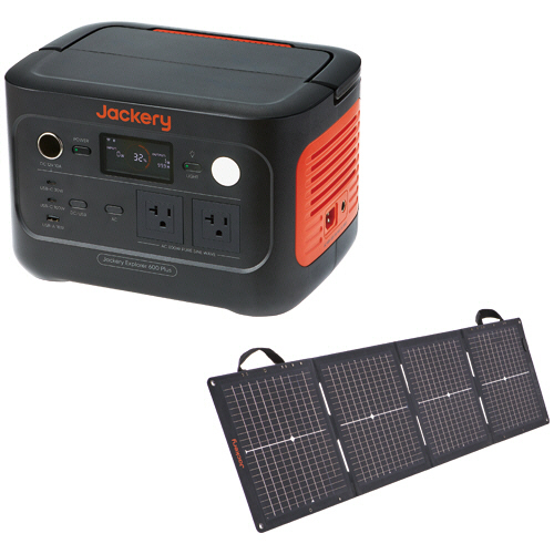 ﾎﾟｰﾀﾌﾞﾙ電源 600Plus+ｿｰﾗｰﾊﾟﾈﾙ SolarSaga 100Mini 632Wh 1台画像