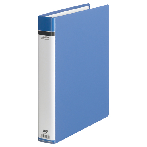 ｸﾘﾔｰﾌｧｲﾙ(貼り表紙) A4ﾀﾃ 30穴 50ﾎﾟｹｯﾄ付属 背幅51mm 青 1冊画像