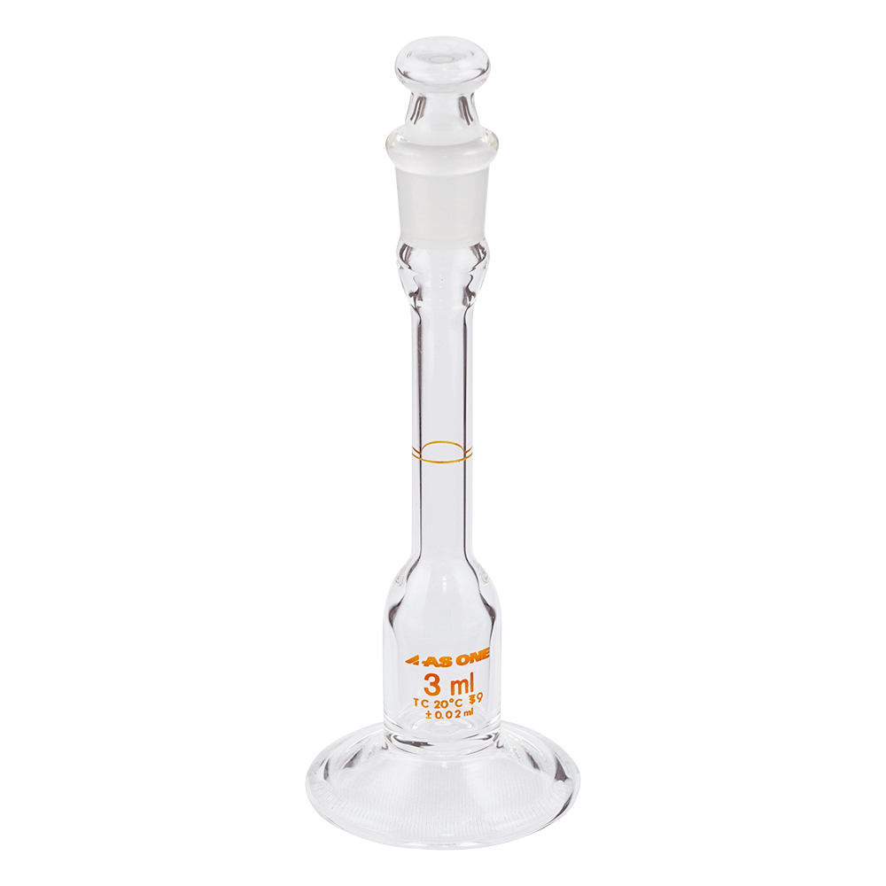 台付メスフラスコ　　白　3mL画像
