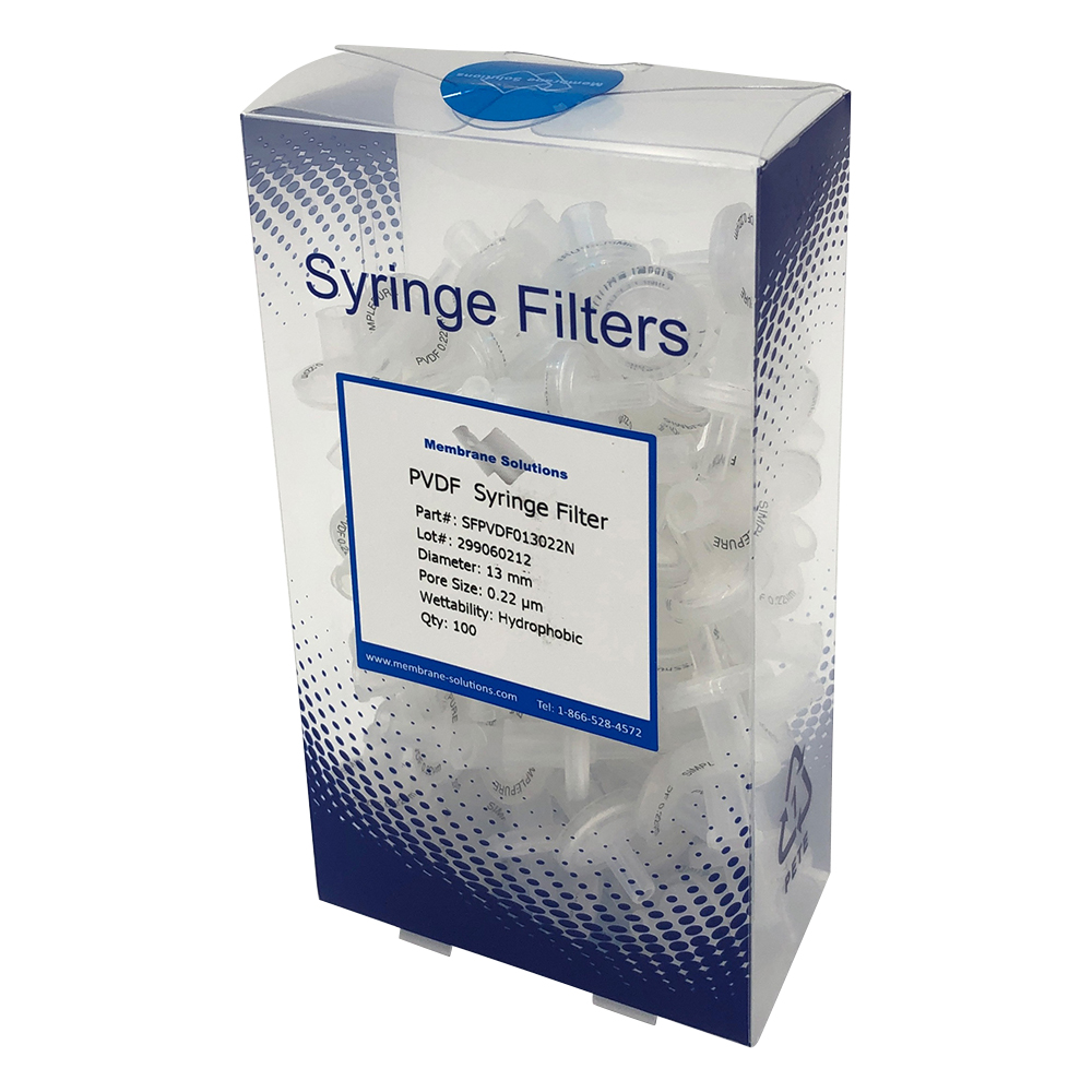 シリンジフィルター（疎水性）PVDF φ13mm/φ0.22μm 1箱（100個入）画像