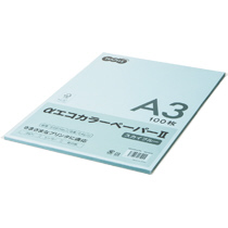 αｴｺｶﾗｰﾍﾟｰﾊﾟｰII A3 ｽｶｲﾌﾞﾙｰ 少枚数ﾊﾟｯｸ 1冊(100枚)画像
