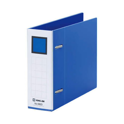 レバーリングファイルＤ型背幅４７ｍｍ青Ｂ６横１０冊画像