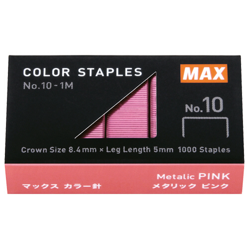 ﾎｯﾁｷｽｶﾗｰ針 小型10号ｼﾘｰｽﾞ 50本連結×20個入 ﾒﾀﾘｯｸﾋﾟﾝｸ 1箱画像