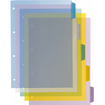 PPｶﾗｰｲﾝﾃﾞｯｸｽ A4ﾀﾃ 2･4穴 5色5山 1ﾊﾟｯｸ画像