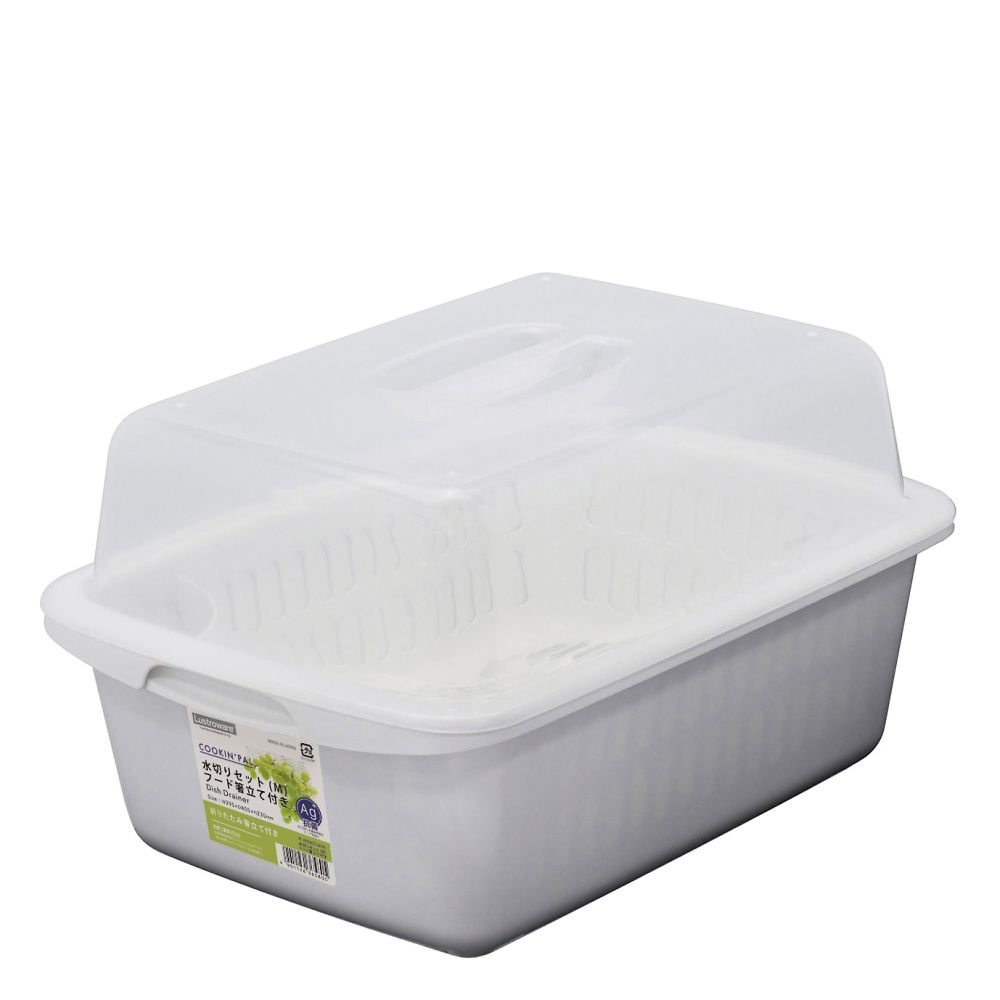 水切りカゴ フード付き ホワイト画像