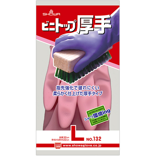 No.132 ﾋﾞﾆﾄｯﾌﾟ厚手 L ﾋﾟﾝｸ 1双