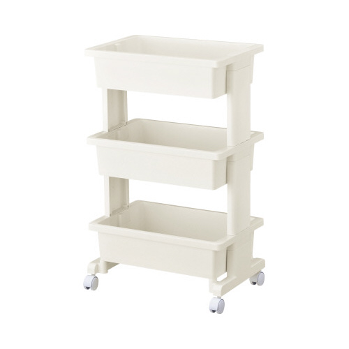 リセスタイル　モバイルワゴン３段ホワイト画像