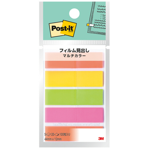 ﾎﾟｽﾄ･ｲｯﾄ ﾌｨﾙﾑ見出し ﾏﾙﾁｶﾗｰ1 44×12mm 1ﾊﾟｯｸ(5冊)画像