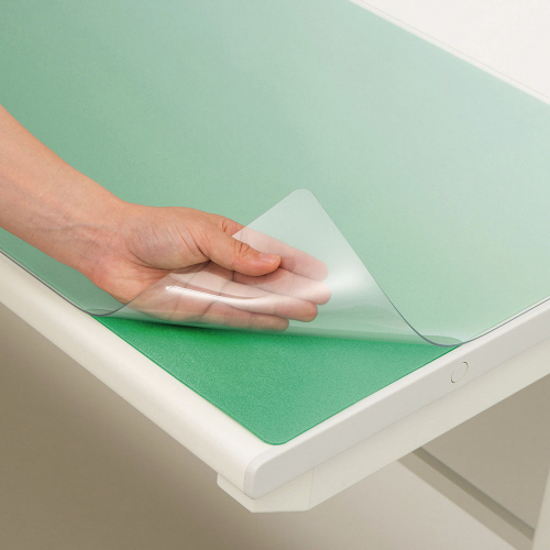 ﾃﾞｽｸﾏｯﾄ 再生塩ﾋﾞ製 光沢仕上 ﾀﾞﾌﾞﾙ(ｸﾞﾘｰﾝﾏｯﾄ付) 1090×690×1.5mm 1枚画像