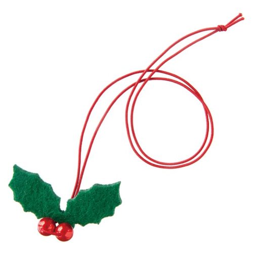 贈答用飾り ハンドメイドクリスマス ゴムタッグ-4/パール付柊(20枚 ヘッズ画像
