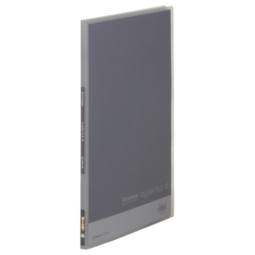 ｼﾝﾌﾟﾘｰｽﾞ ｸﾘｱｰﾌｧｲﾙ(透明) A4ﾀﾃ 10ﾎﾟｹｯﾄ 背幅10mm ｸﾞﾚｰ 1ｾｯﾄ(10冊)画像