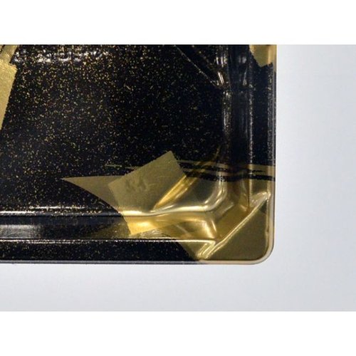 CF 寿司容器 L 1 金砂子-BK 身 中央化学 上部が開いたままの容器、内部が見える状態