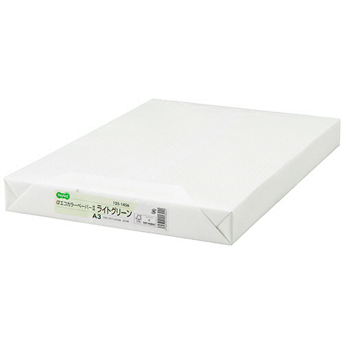 αｴｺｶﾗｰﾍﾟｰﾊﾟｰII A3 ﾗｲﾄｸﾞﾘｰﾝ 1ｾｯﾄ(1500枚:500枚x3冊)画像