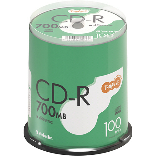 ﾃﾞｰﾀ用CD-R 700MB 48倍速 ﾌﾞﾗﾝﾄﾞｼﾙﾊﾞｰ ｽﾋﾟﾝﾄﾞﾙｹｰｽ 1ﾊﾟｯｸ(100枚)画像