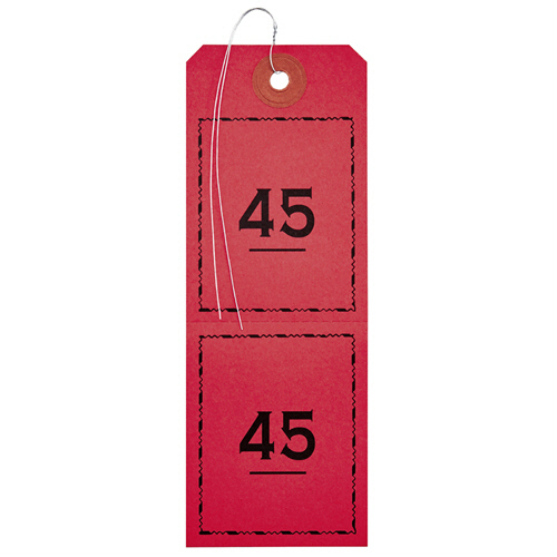 連番荷札 単色 (1-100) 赤 1ﾊﾟｯｸ画像