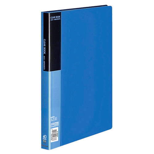 ｸﾘﾔｰﾌﾞｯｸ(ﾍﾞｰｼｯｸ) 固定式 A4ﾀﾃ 40ﾎﾟｹｯﾄ 背幅27mm 青 1ｾｯﾄ(10冊)画像