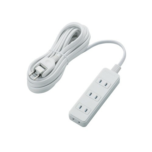 ほこりｼｬｯﾀｰ付き電源ﾀｯﾌﾟ 2P･4個口 ﾎﾜｲﾄ 5.0m 1個画像