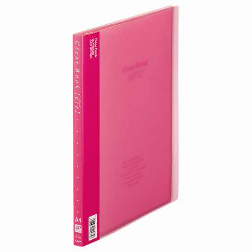 ｸﾘｱｰﾌﾞｯｸ(ｴｰﾙ) A4ﾀﾃ 20ﾎﾟｹｯﾄ 背幅14mm ﾋﾟﾝｸ 1冊画像