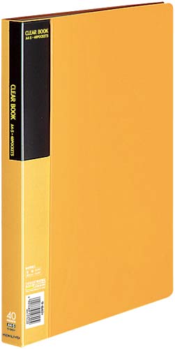 クリヤーブックベーシックＡ４縦４０ポケット黄１０冊画像