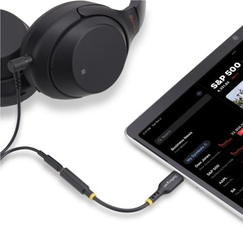 USB-C　3.5mmオーディオ変換アダプター　1個 角度を変えて撮影された商品の断面が見える状態
