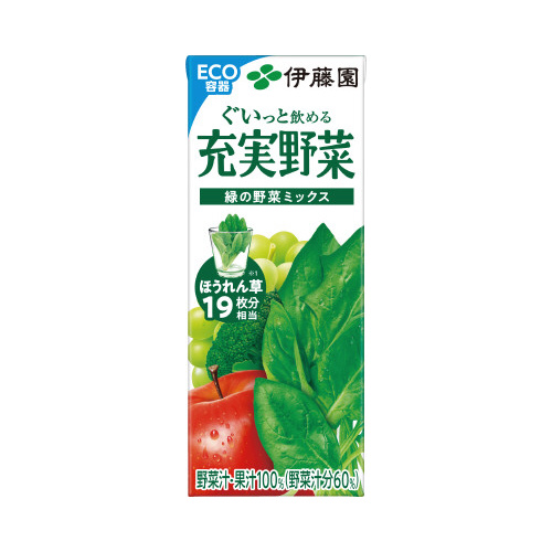 充実野菜　緑の野菜ミックス　２００ｍｌ　２４本画像