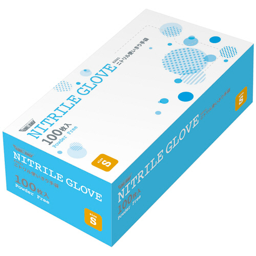 ﾆﾄﾘﾙ使いきり手袋 ﾊﾟｳﾀﾞｰﾌﾘｰ ﾌﾞﾙｰ S 1箱(100枚)画像
