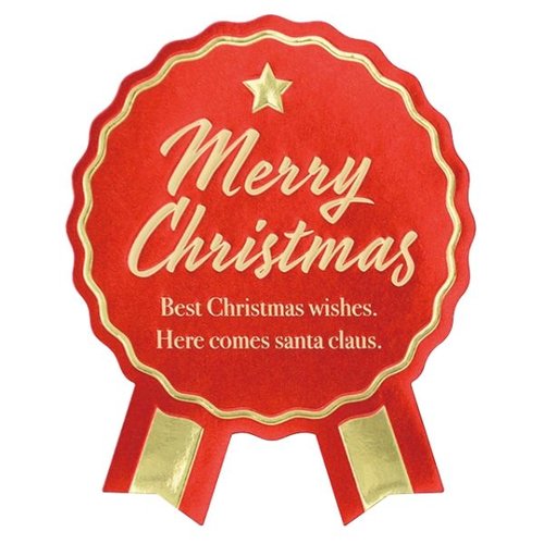 メリークリスマス強粘着リボン型シール-2(100枚) ヘッズ画像