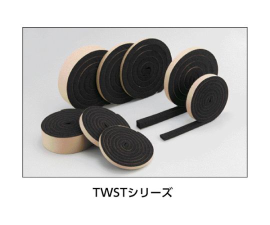 気密防水パッキンテープ　10mm×10mm×2m 柔らかな光沢のあるテープが巻かれた状態
