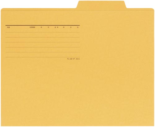 個別フォルダーエコノミー　イエロー　１０枚画像