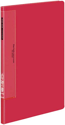 クリヤーブックＷＣ　固定式Ａ４縦２０Ｐ赤１０冊画像