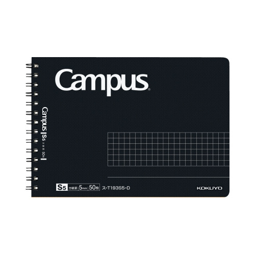 キャンパスツインリング方眼５０枚ハーフ　黒１０冊