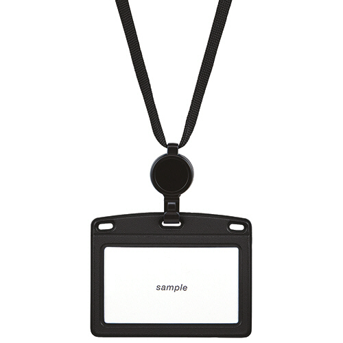 吊下げ名札 ﾘｰﾙ式 ﾚｻﾞｰ調 ﾖｺ名刺ｻｲｽﾞ 黒 1個画像