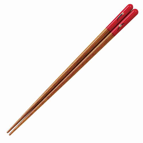 箸 20.5cm 花月 食洗機対応 木製 赤画像
