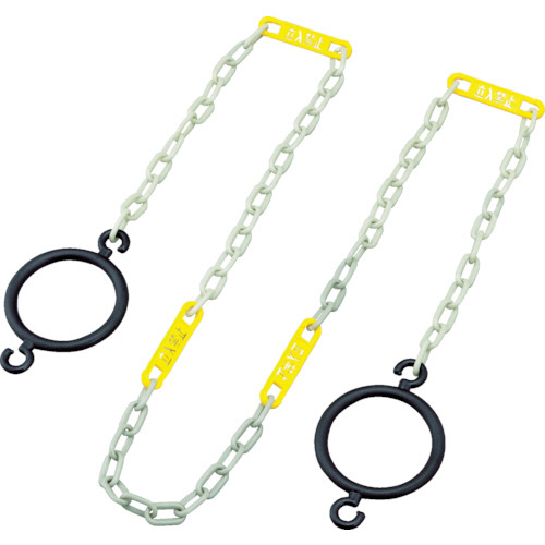 ｺｰﾝ用高輝度蓄光ﾌﾟﾗｽﾁｯｸﾁｪｰﾝ(ﾘﾝｸﾞ付) 立入禁止札付 2m 1本画像