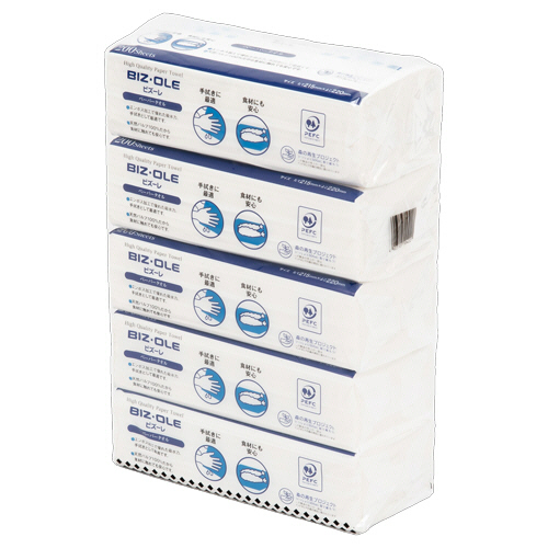 ﾋﾞｽﾞｰﾚ ﾍﾟｰﾊﾟｰﾀｵﾙ(ﾚｷﾞｭﾗｰ) 200枚/個 1ﾊﾟｯｸ(5個)画像