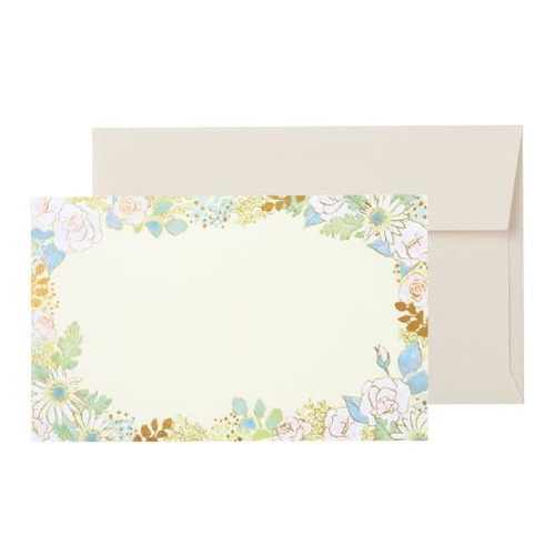 ミニカード グリタリングフラワーホワイト（カード、封筒各5枚入）画像