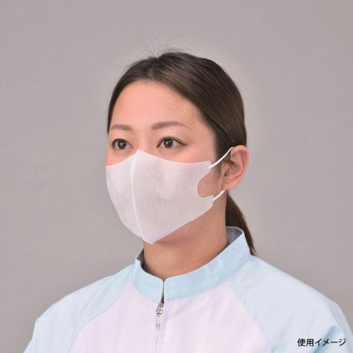 使い捨てマスク メガ立体マスク HG耳掛け ホワイト エブノ パッケージの上部が見える角度から撮影された商品の全体像