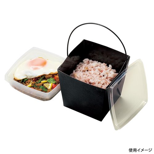 弁当容器 デリメイトTK125 ブラック 協和パック [ケース販売] 黒の弁当容器が整然と並んでいる状態