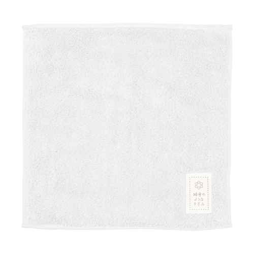ミニタオル タオルチーフ 25×25cm 綿雪のようなタオル ベルベットカラー ホワイト画像