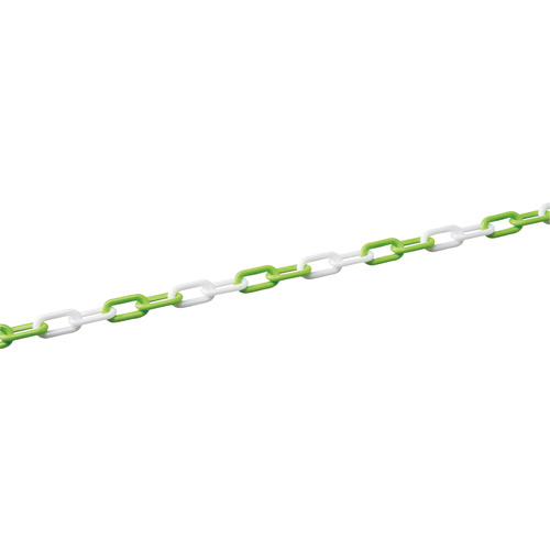 ﾌﾟﾗｽﾁｯｸﾁｪｰﾝ ｸﾞﾘｰﾝ/ﾎﾜｲﾄ PTS-730GW 長さ:30m 線径:7mmφ ﾎﾟﾘｴﾁﾚﾝ 1巻画像