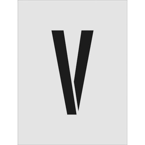 ステンシル　V　文字サイズ250×125mm　1枚画像