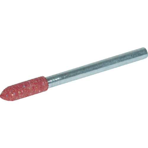 ｺﾞﾑ軸付砥石 砲弾型 Φ6×幅16×軸3 80# 1ﾊﾟｯｸ(10本)画像