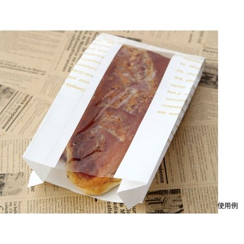 パン袋 フェネット耐油紙袋(レシピ柄) No.91 大阪ポリエチレン販売画像